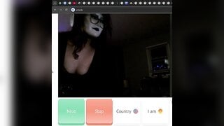 Goth girl shows tits