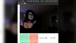 Goth girl shows tits