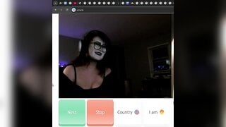 Goth girl shows tits