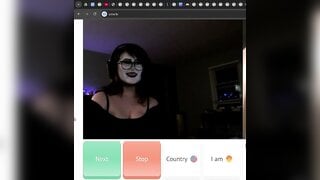 Goth girl shows tits