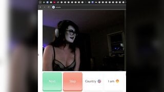Goth girl shows tits
