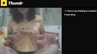 Hot chick watching me cum