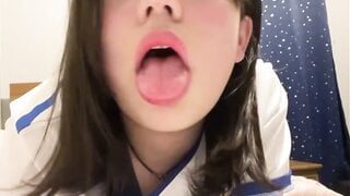 Girl sticking out tongue