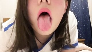 Girl sticking out tongue