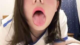 Girl sticking out tongue