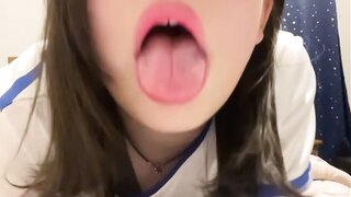 Girl sticking out tongue
