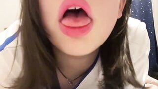 Girl sticking out tongue