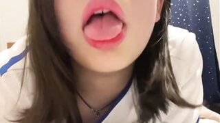 Girl sticking out tongue