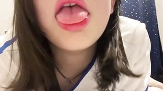 Girl sticking out tongue