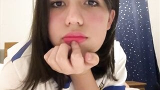 Girl sticking out tongue