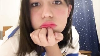 Girl sticking out tongue