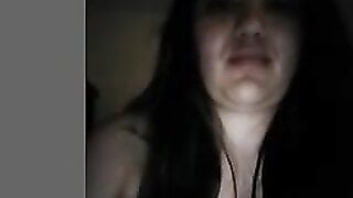 TheOmegleAnswer Naughty Latina touches herself for me and shows me her boobs