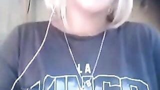 TheOmegleAnswer Blonde mexican shows her big tits, lick them and makes ahegaos