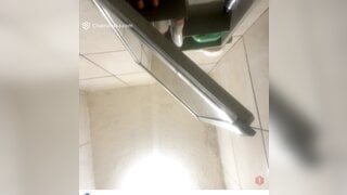 Fat brazilian masturbates in a bathroom near to her famil5