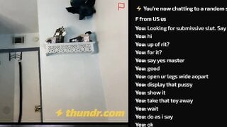 Slutty teen pounds her pussy with belt
