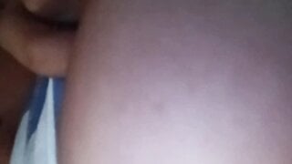 The same Costa Rican girl flashes her big tits twice on different days.