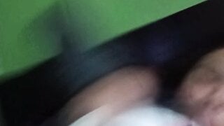 The same Costa Rican girl flashes her big tits twice on different days.