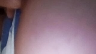 The same Costa Rican girl flashes her big tits twice on different days.