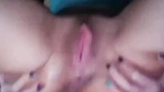 Horny slut flashed by showing her holes