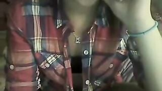 Omegle Teen In Cowboy Cowgirl Shirt Flashes Tits