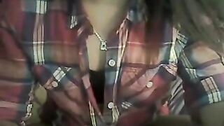 Omegle Teen In Cowboy Cowgirl Shirt Flashes Tits
