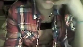 Omegle Teen In Cowboy Cowgirl Shirt Flashes Tits
