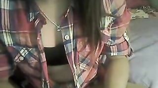 Omegle Teen In Cowboy Cowgirl Shirt Flashes Tits