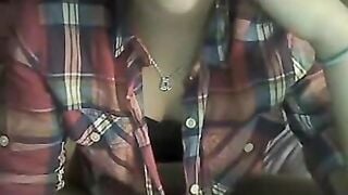 Omegle Teen In Cowboy Cowgirl Shirt Flashes Tits