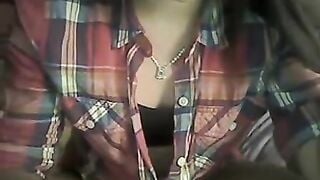 Omegle Teen In Cowboy Cowgirl Shirt Flashes Tits