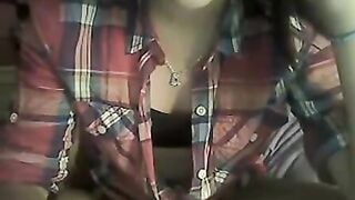 Omegle Teen In Cowboy Cowgirl Shirt Flashes Tits
