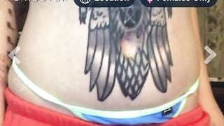 Tatted Stoner Chick Teases Daddy