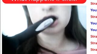 Omegle Girl Sucks Brush