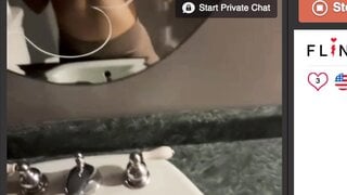 Brunette Cutie Teases In Bathroom For Titty Tuesday