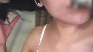Big boob girl with glasses makes me cun