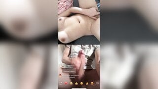 Horny girl masturbates with me