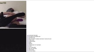 Cutie with knee high socks plays
