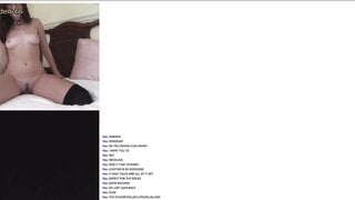 Cutie with knee high socks plays