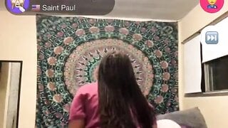 Bored teen lifts her top for me
