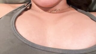 Flingster hot wife spits over boobs [No sound]