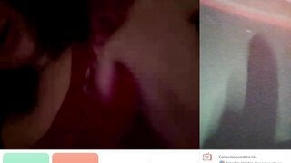 American bitch sucks her tits, GoodInCam