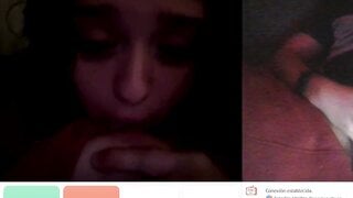 American bitch sucks her tits, GoodInCam