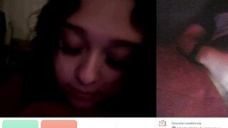 American bitch sucks her tits, GoodInCam