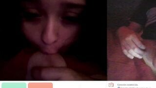 American bitch sucks her tits, GoodInCam