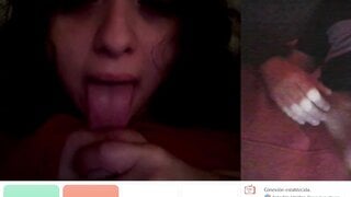 American bitch sucks her tits, GoodInCam