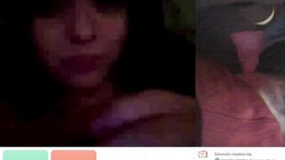 American bitch sucks her tits, GoodInCam