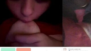 American bitch sucks her tits, GoodInCam