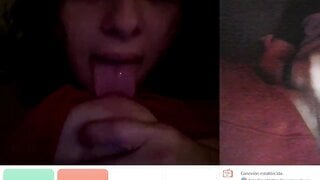American bitch sucks her tits, GoodInCam