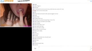 Hot girl playing on omegle