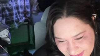 Ometv American slut flexing big tits for black cock