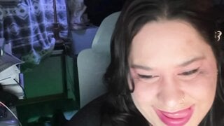 Ometv American slut flexing big tits for black cock